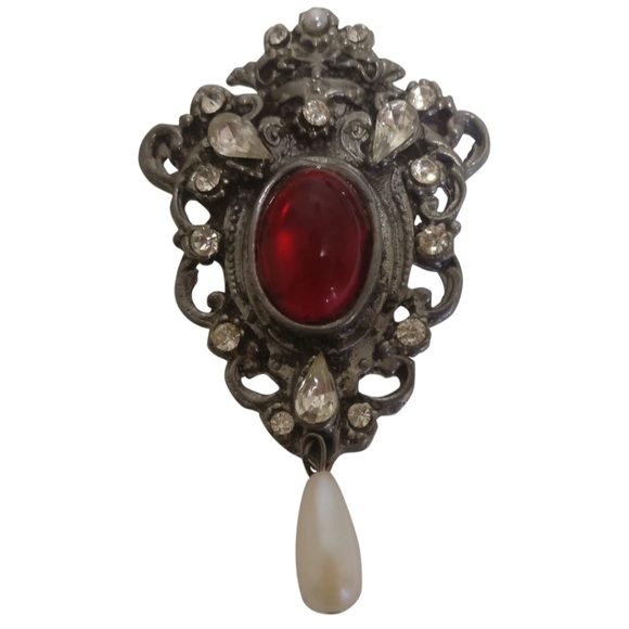 🇨🇦 Vintage art deco style pewter brooch - Picture 1 of 5